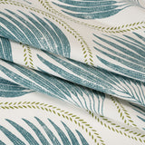 Cotton Canvas Print - Lagoon Palm Leaf Ogee - British Imported