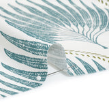 Cotton Canvas Print - Lagoon Palm Leaf Ogee - British Imported