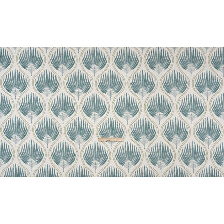 Cotton Canvas Print - Lagoon Palm Leaf Ogee - British Imported