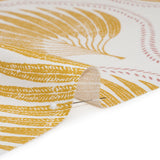 Cotton Canvas Print - Marigold Palm Leaf Ogee - British Imported