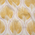 Cotton Canvas Print - Marigold Palm Leaf Ogee - British Imported