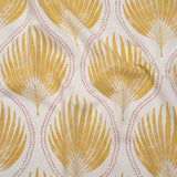 Cotton Canvas Print - Marigold Palm Leaf Ogee - British Imported