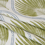 Cotton Canvas Print - Olive Palm Leaf Ogee - British Imported