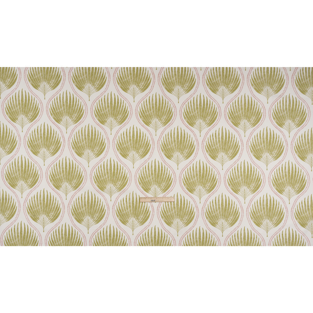 Cotton Canvas Print - Pear Palm Leaf Ogee - British Imported