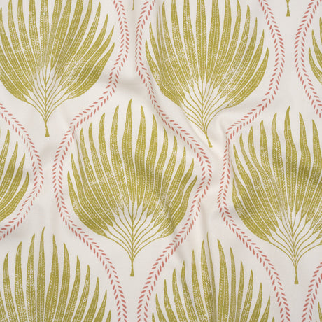 Cotton Canvas Print - Pear Palm Leaf Ogee - British Imported