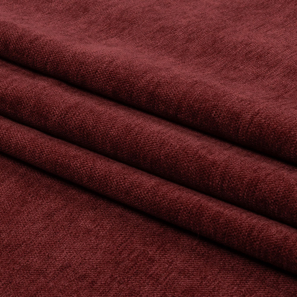 Polyester Upholstery Chenille - Cranberry - British Imported