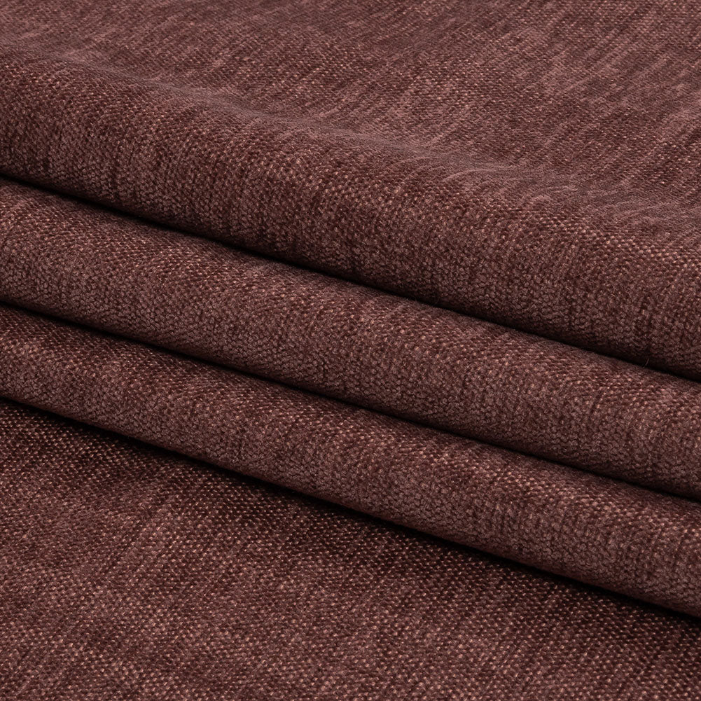 Polyester Upholstery Chenille - Mulberry - British Imported