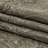 Cotton and Recycled Polyester Drapery Jacquard - Mole Marbled Lines - British Imported