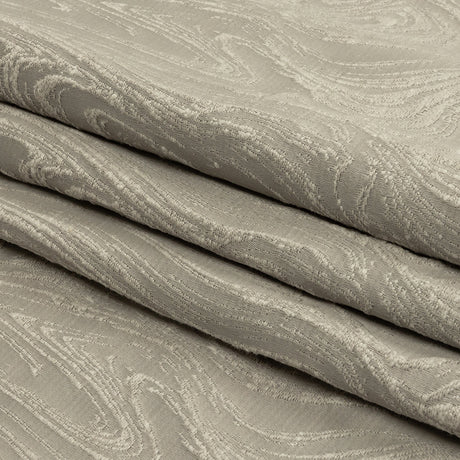 Cotton and Recycled Polyester Drapery Jacquard - Silver Marbled Lines - British Imported