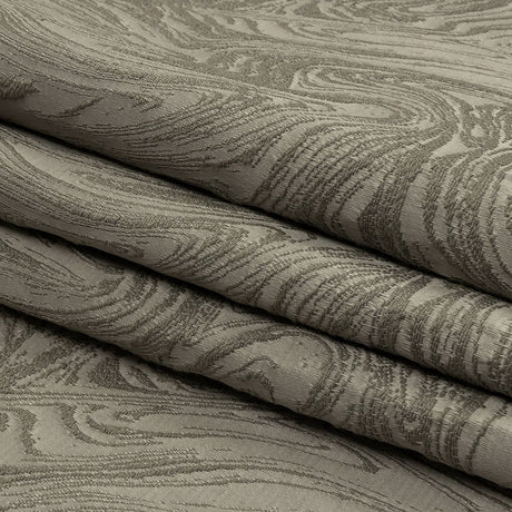 Cotton and Recycled Polyester Drapery Jacquard - Slate Marbled Lines - British Imported