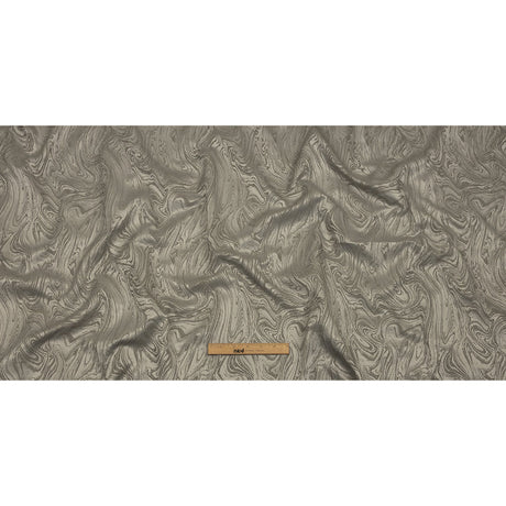 Cotton and Recycled Polyester Drapery Jacquard - Slate Marbled Lines - British Imported