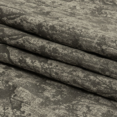 Cotton and Recycled Polyester Drapery Jacquard - Graphite Misty Foliage - British Imported