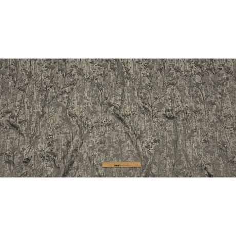 Cotton and Recycled Polyester Drapery Jacquard - Graphite Misty Foliage - British Imported