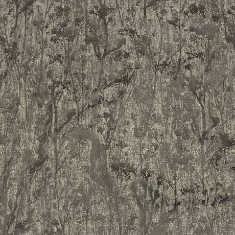 Cotton and Recycled Polyester Drapery Jacquard - Graphite Misty Foliage - British Imported