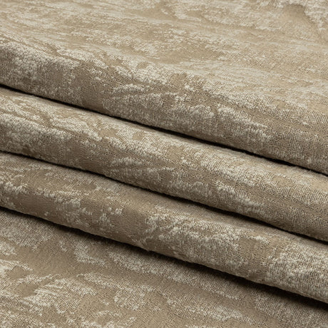 Cotton and Recycled Polyester Drapery Jacquard - Latte Misty Foliage - British Imported