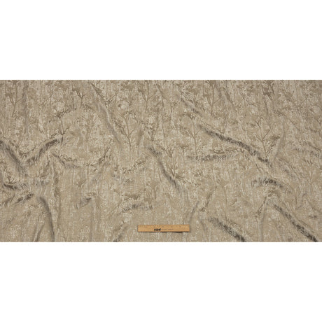 Cotton and Recycled Polyester Drapery Jacquard - Latte Misty Foliage - British Imported
