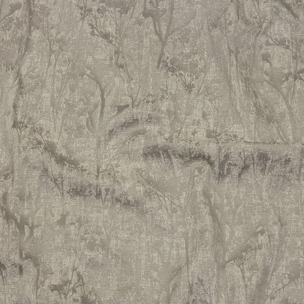 Cotton and Recycled Polyester Drapery Jacquard - Silver Misty Foliage - British Imported