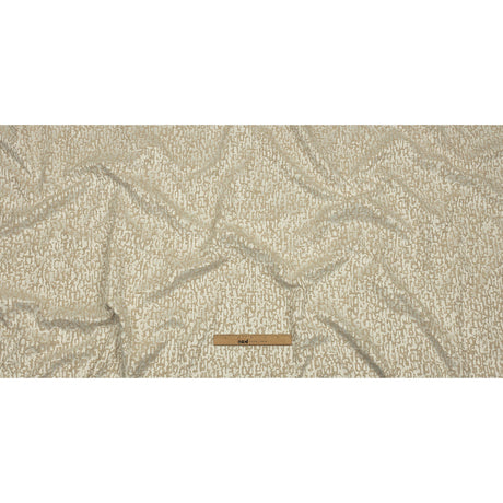 Cotton and Recycled Polyester Drapery Jacquard - Champagne Bark-Like Abstract - British Imported