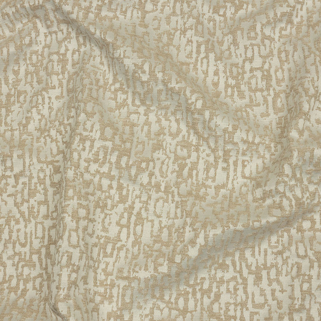 Cotton and Recycled Polyester Drapery Jacquard - Champagne Bark-Like Abstract - British Imported