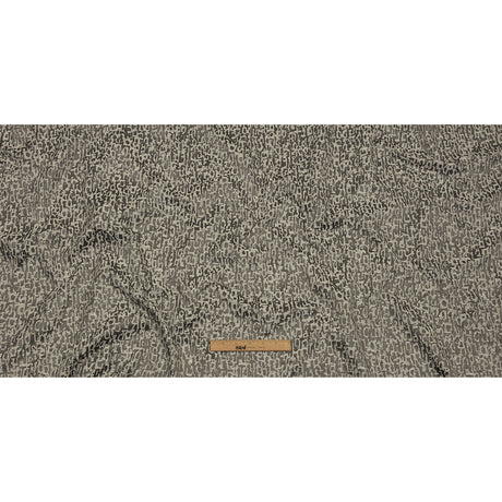 Cotton and Recycled Polyester Drapery Jacquard - Graphite Bark-Like Abstract - British Imported
