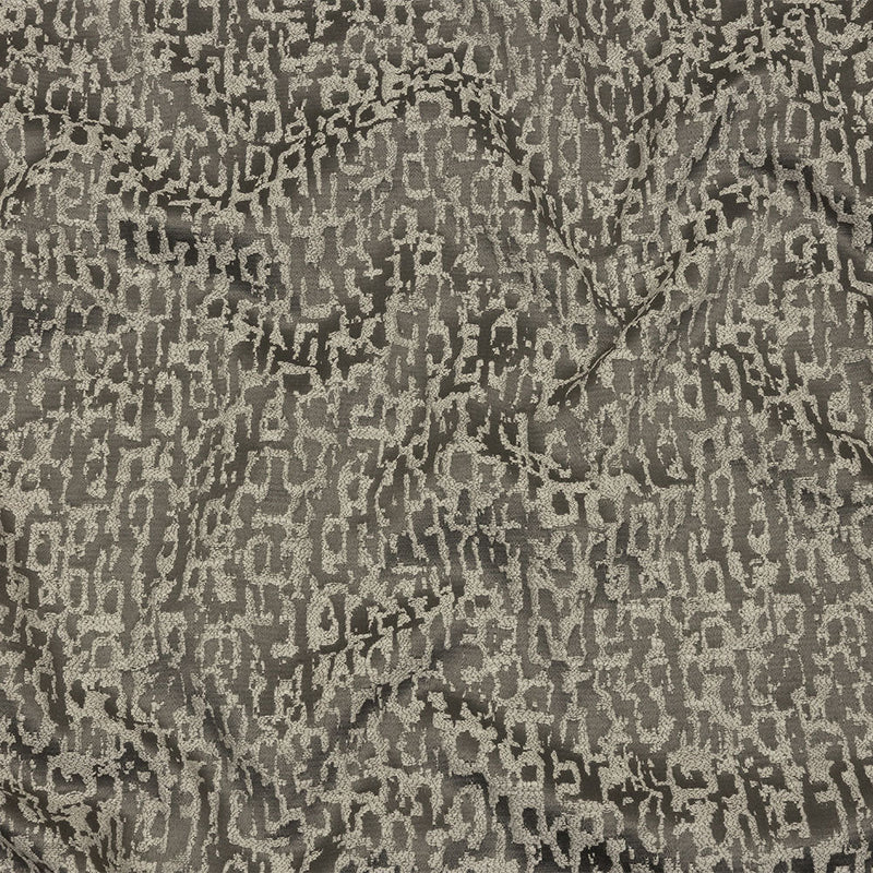 Cotton and Recycled Polyester Drapery Jacquard - Graphite Bark-Like Abstract - British Imported