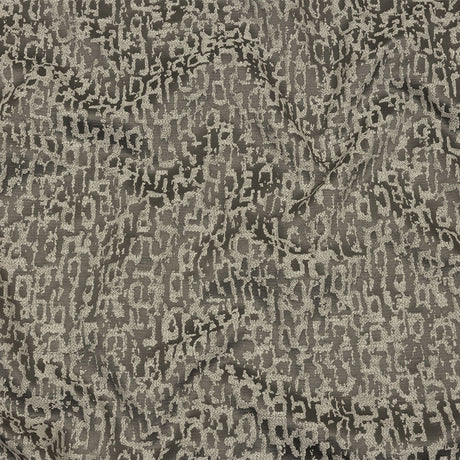 Cotton and Recycled Polyester Drapery Jacquard - Graphite Bark-Like Abstract - British Imported
