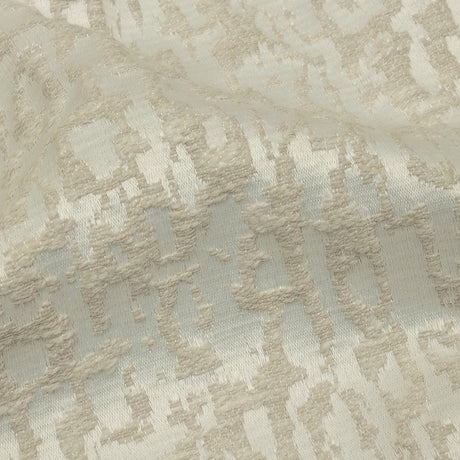 Cotton and Recycled Polyester Drapery Jacquard - Ivory Bark-Like Abstract - British Imported