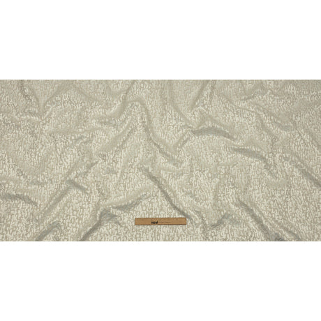 Cotton and Recycled Polyester Drapery Jacquard - Ivory Bark-Like Abstract - British Imported