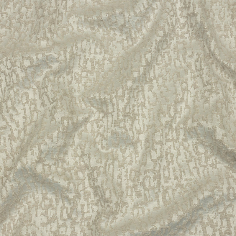 Cotton and Recycled Polyester Drapery Jacquard - Ivory Bark-Like Abstract - British Imported