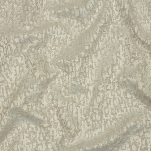 Cotton and Recycled Polyester Drapery Jacquard - Ivory Bark-Like Abstract - British Imported