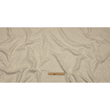 Cotton and Recycled Polyester Drapery Jacquard - Champagne Distressed Zig Zags - British Imported
