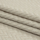 Cotton and Recycled Polyester Drapery Jacquard - Ivory Distressed Zig Zags - British Imported