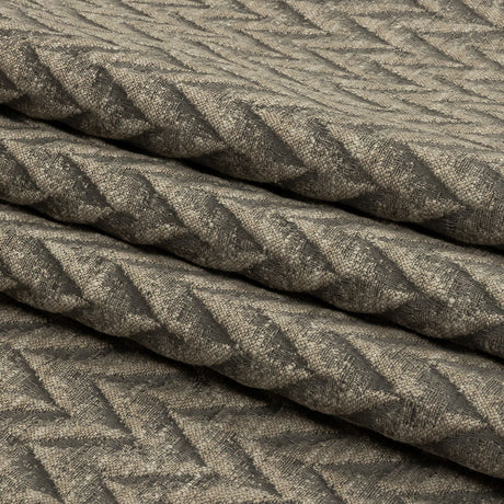 Cotton and Recycled Polyester Drapery Jacquard - Mole Distressed Zig Zags - British Imported