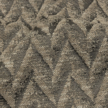 Cotton and Recycled Polyester Drapery Jacquard - Mole Distressed Zig Zags - British Imported