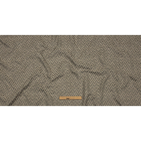 Cotton and Recycled Polyester Drapery Jacquard - Mole Distressed Zig Zags - British Imported