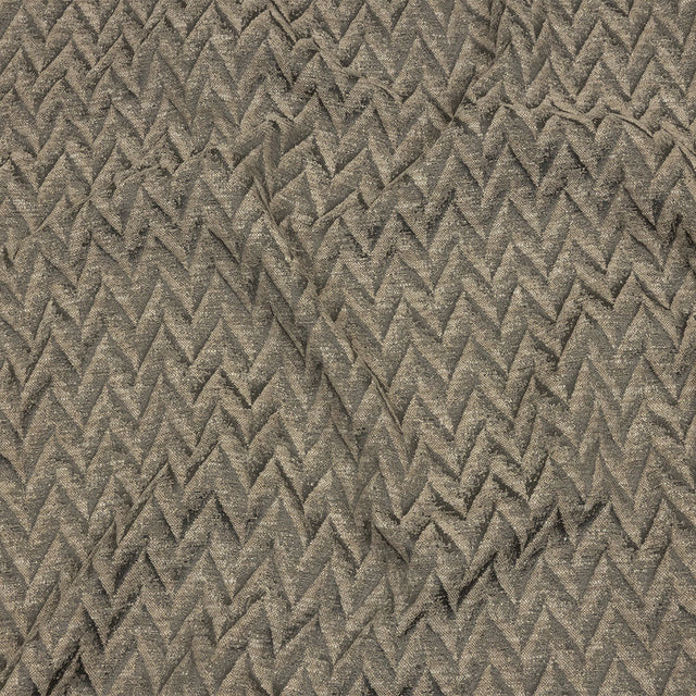 Cotton and Recycled Polyester Drapery Jacquard - Mole Distressed Zig Zags - British Imported