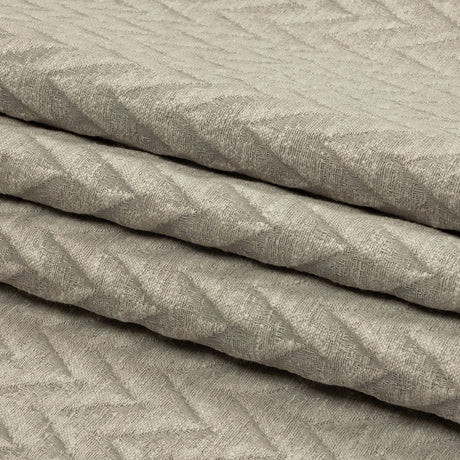 Cotton and Recycled Polyester Drapery Jacquard - Silver Distressed Zig Zags - British Imported