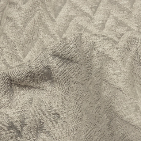 Cotton and Recycled Polyester Drapery Jacquard - Silver Distressed Zig Zags - British Imported