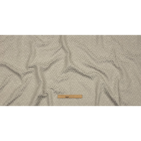 Cotton and Recycled Polyester Drapery Jacquard - Silver Distressed Zig Zags - British Imported