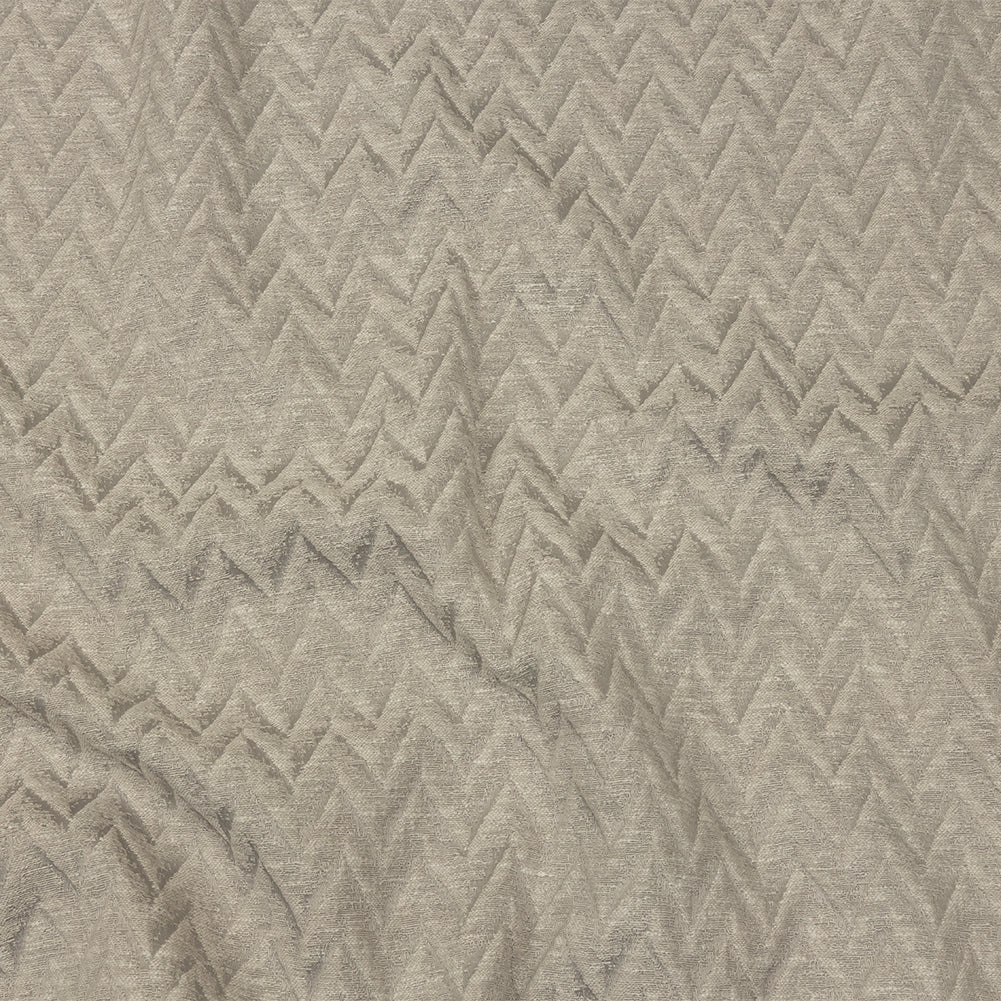 Cotton and Recycled Polyester Drapery Jacquard - Silver Distressed Zig Zags - British Imported