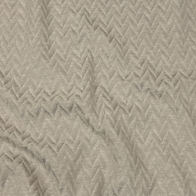 Cotton and Recycled Polyester Drapery Jacquard - Silver Distressed Zig Zags - British Imported
