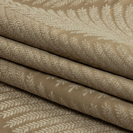 Cotton and Recycled Polyester Drapery Jacquard - Caramel Leaf Chains - British Imported