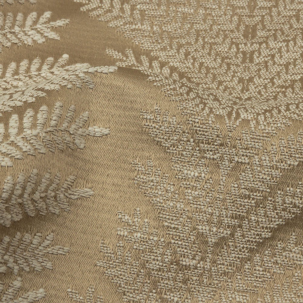 Cotton and Recycled Polyester Drapery Jacquard - Caramel Leaf Chains - British Imported