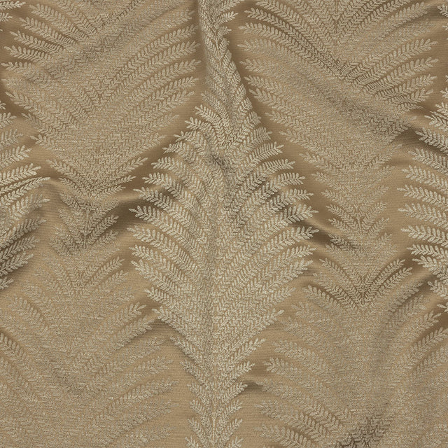 Cotton and Recycled Polyester Drapery Jacquard - Caramel Leaf Chains - British Imported