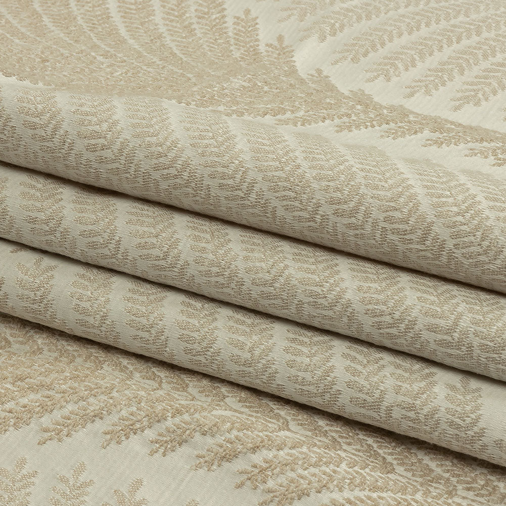 Cotton and Recycled Polyester Drapery Jacquard - Champagne Leaf Chains - British Imported