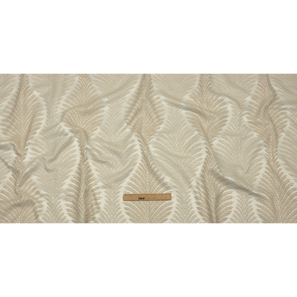 Cotton and Recycled Polyester Drapery Jacquard - Champagne Leaf Chains - British Imported