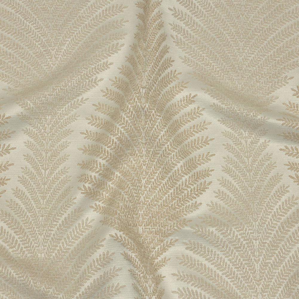 Cotton and Recycled Polyester Drapery Jacquard - Champagne Leaf Chains - British Imported