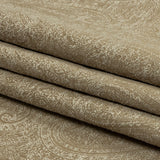 Cotton and Recycled Polyester Drapery Jacquard - Caramel Delicate Paisley - British Imported