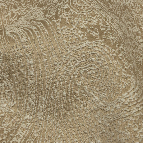 Cotton and Recycled Polyester Drapery Jacquard - Caramel Delicate Paisley - British Imported