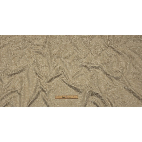 Cotton and Recycled Polyester Drapery Jacquard - Caramel Delicate Paisley - British Imported